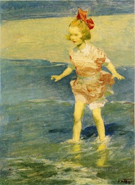 エドワード・ヘンリー・ポットハスト Painting - サーフ印象派のビーチにて エドワード・ヘンリー・ポットストスト